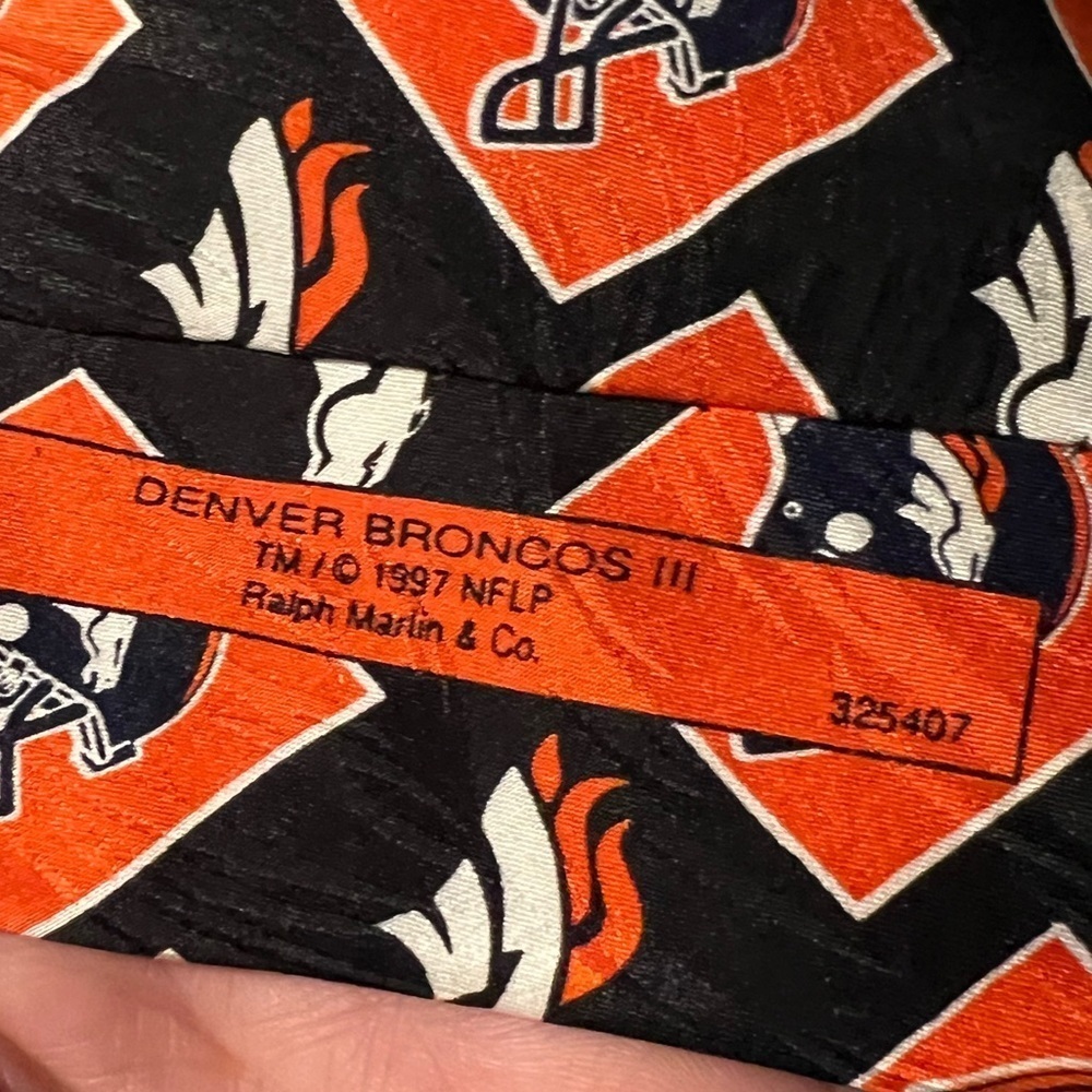 NFL Broncos Black and Orange Tie - Picture 5 of 5